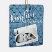 Gepersonaliseerde Baby XMAS Ornament rustieke Tin  (Rechts)