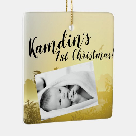 Gepersonaliseerde Baby XMAS Ornament Sunny Morning (Rechts)