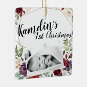 Gepersonaliseerde Baby XMAS Ornament Wit Roses Gou (Rechts)