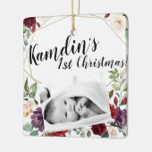 Gepersonaliseerde Baby XMAS Ornament Wit Roses Gou (Links)