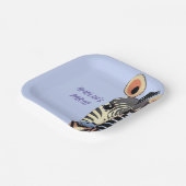 Gepersonaliseerde Baby Zebra Verjaardag Papieren Bordje (Gebogen)