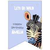 Gepersonaliseerde Baby Zebra Verjaardag Vlaggetjes (Eerste vlag)