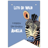 Gepersonaliseerde Baby Zebra Verjaardag Vlaggetjes (Derde vlag)