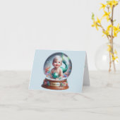 Gepersonaliseerde Baby Zeemeermin Welkom Kaart (Gele Bloem)