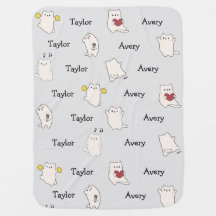 Gepersonaliseerde babydeken, voor- en middelste na