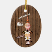 Gepersonaliseerde babyfokkerij met de eerste kerst keramisch ornament (Voorkant)
