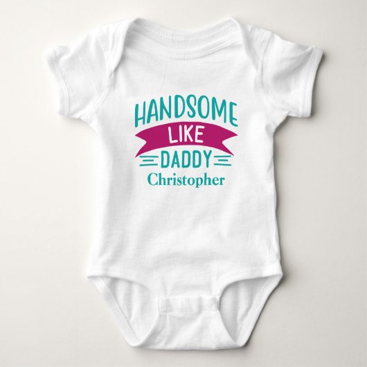 Gepersonaliseerde babyjongen Gift Handsome like Da Romper (Voorkant)