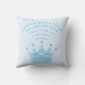 Gepersonaliseerde babyjongen Prins Birth Record St Kussen (Achterkant)