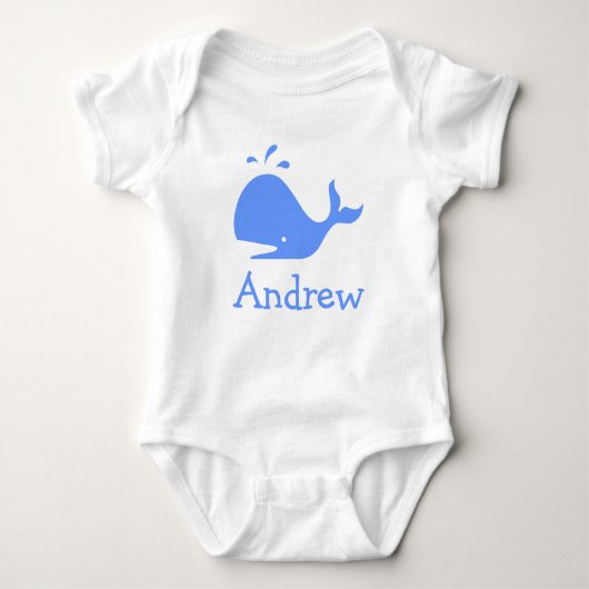 Gepersonaliseerde babykleding met blauwe cartoon w romper (Voorkant)