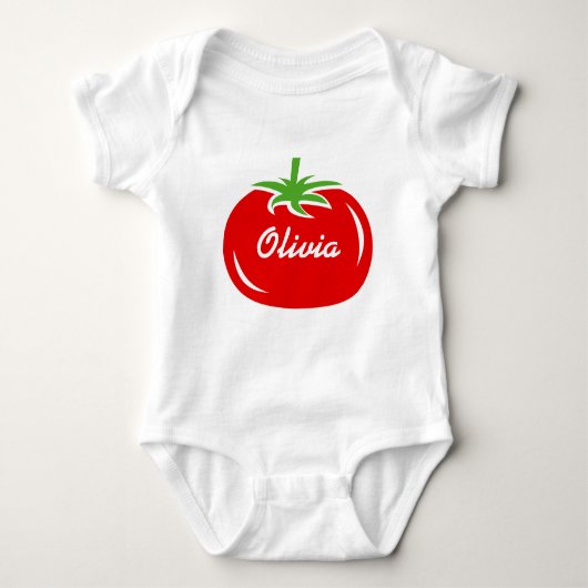 Gepersonaliseerde babykleding met schattige rode t romper (Voorkant)