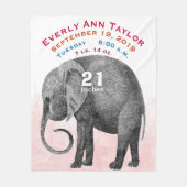 Gepersonaliseerde babymeisje Geboortedatum staat o Fleece Deken (Voorkant)