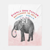 Gepersonaliseerde babymeisje Geboortedatum staat o Fleece Deken (Voorkant)