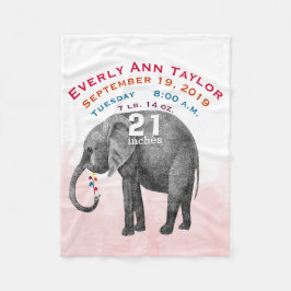 Gepersonaliseerde babymeisje Geboortedatum staat o Fleece Deken