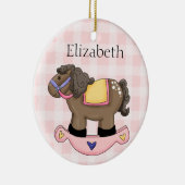 Gepersonaliseerde babymeisjesversiering keramisch ornament (Rechts)