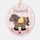 Gepersonaliseerde babymeisjesversiering keramisch ornament (Links)