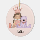 Gepersonaliseerde babymeisjesversiering keramisch ornament (Links)