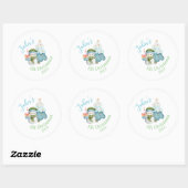 Gepersonaliseerde Baby's 1e kerst Ronde Sticker (Vel)