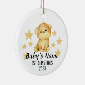 Gepersonaliseerde Baby's 1e Kerstversiering Keramisch Ornament (Rechts)