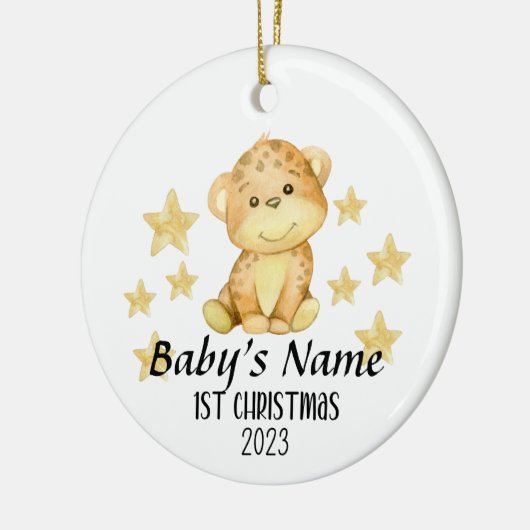 Gepersonaliseerde Baby's 1e Kerstversiering Keramisch Ornament (Links)