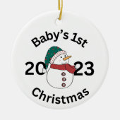Gepersonaliseerde Baby's 1e Kerstversiering Keramisch Ornament (Voorkant)