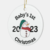 Gepersonaliseerde Baby's 1e Kerstversiering Keramisch Ornament (Links)
