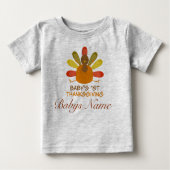 Gepersonaliseerde baby's 1e Thanksgiving kletsen T (Voorkant)