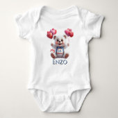 Gepersonaliseerde Baby's 1e Valentijnsdag Bodysuit (Voorkant)