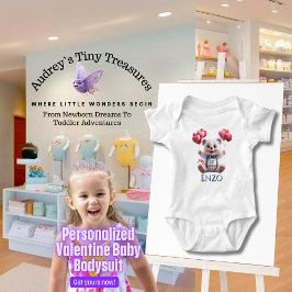 Gepersonaliseerde Baby's 1e Valentijnsdag Bodysuit