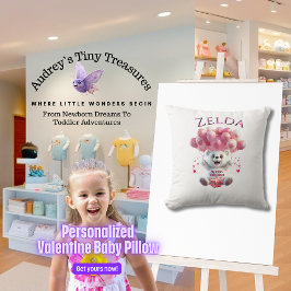 Gepersonaliseerde baby's 1e Valentijnsdag kussen