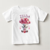 Gepersonaliseerde baby's 1e Valentijnsdag T-shirt (Voorkant)