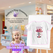 Gepersonaliseerde baby's 1e Valentijnsdag T-shirt