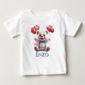 Gepersonaliseerde baby's 1e Valentijnsdag T-shirt (Voorkant)