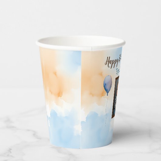 Gepersonaliseerde baby's 1e verjaardag welkom papieren bekers (Rechts)