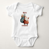Gepersonaliseerde Baby's 1st Christmas Santa Romper (Voorkant)