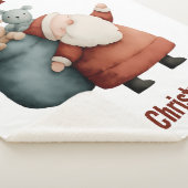 Gepersonaliseerde Baby's 1st Christmas Santa Sherpa Deken (3/4)