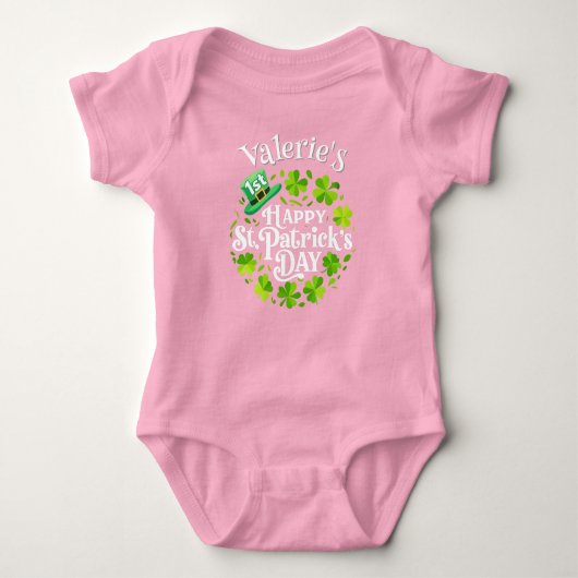 Gepersonaliseerde Baby's 1st St. Patrick's Day Bod Romper (Voorkant)