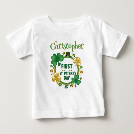 Gepersonaliseerde Baby's 1st St. Patrick's Day T-s (Voorkant)