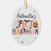 Gepersonaliseerde Baby's eerste Halloween Keramisch Ornament (Rechts)