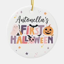 Gepersonaliseerde Baby's eerste Halloween Keramisch Ornament