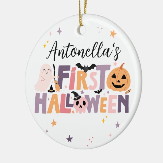 Gepersonaliseerde Baby's eerste Halloween Keramisch Ornament (Links)