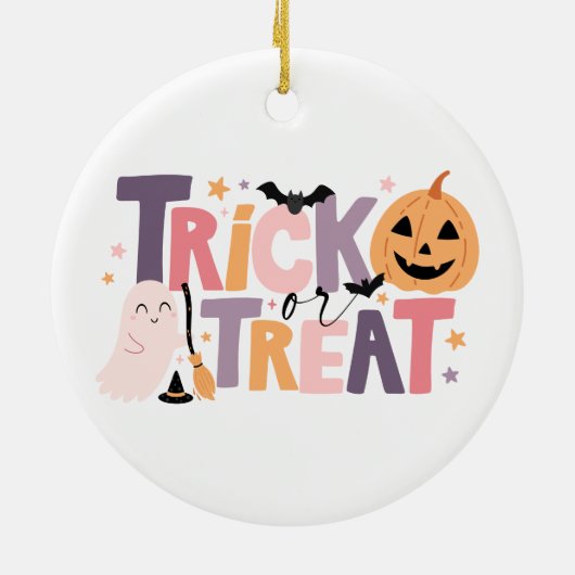 Gepersonaliseerde Baby's eerste Halloween Keramisch Ornament (Achterkant)