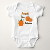 Gepersonaliseerde Baby's eerste Halloween-pompoen Romper (Voorkant)