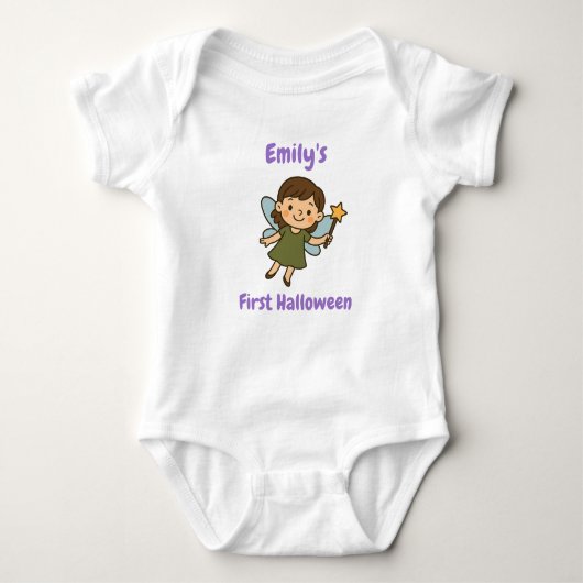 Gepersonaliseerde Baby's eerste Halloween - Schatt Romper (Voorkant)