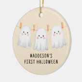 Gepersonaliseerde Baby's Eerste Halloween Schattig Keramisch Ornament (Links)