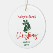 Gepersonaliseerde baby's eerste kerst Bunny Orname Keramisch Ornament (Links)