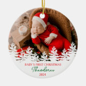 Gepersonaliseerde Baby's eerste kerst Keramisch Ornament (Voorkant)