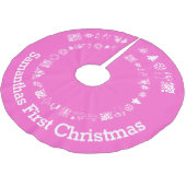 Gepersonaliseerde baby's eerste kerst kerstboom rok (Gekanteld)