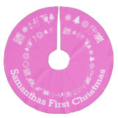 Gepersonaliseerde baby's eerste kerst kerstboom rok (Voorkant)