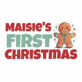 Gepersonaliseerde baby's eerste kerst peperkoek romper