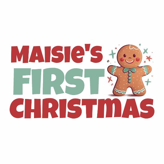 Gepersonaliseerde baby's eerste kerst peperkoek romper